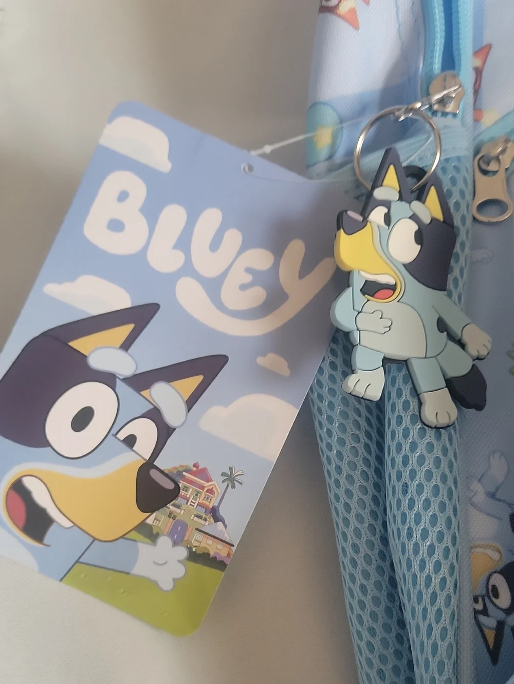 Kids Light Blue Bluey Backpack with Lunchbox